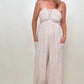 Sleeveless Halter Tie Back Woven Jumpsuit