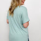 Cuffed Sleeve High-Low Hem Top