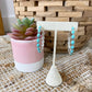 Retro Turquoise C-Shaped Hoop Earrings