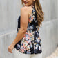 Floral Halter Top in Black
