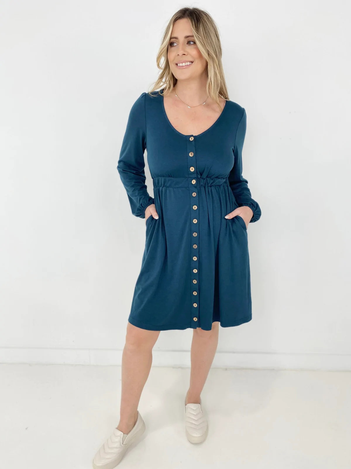 New Colors! Button Up Long Sleeve Dress (Only Ships to US)