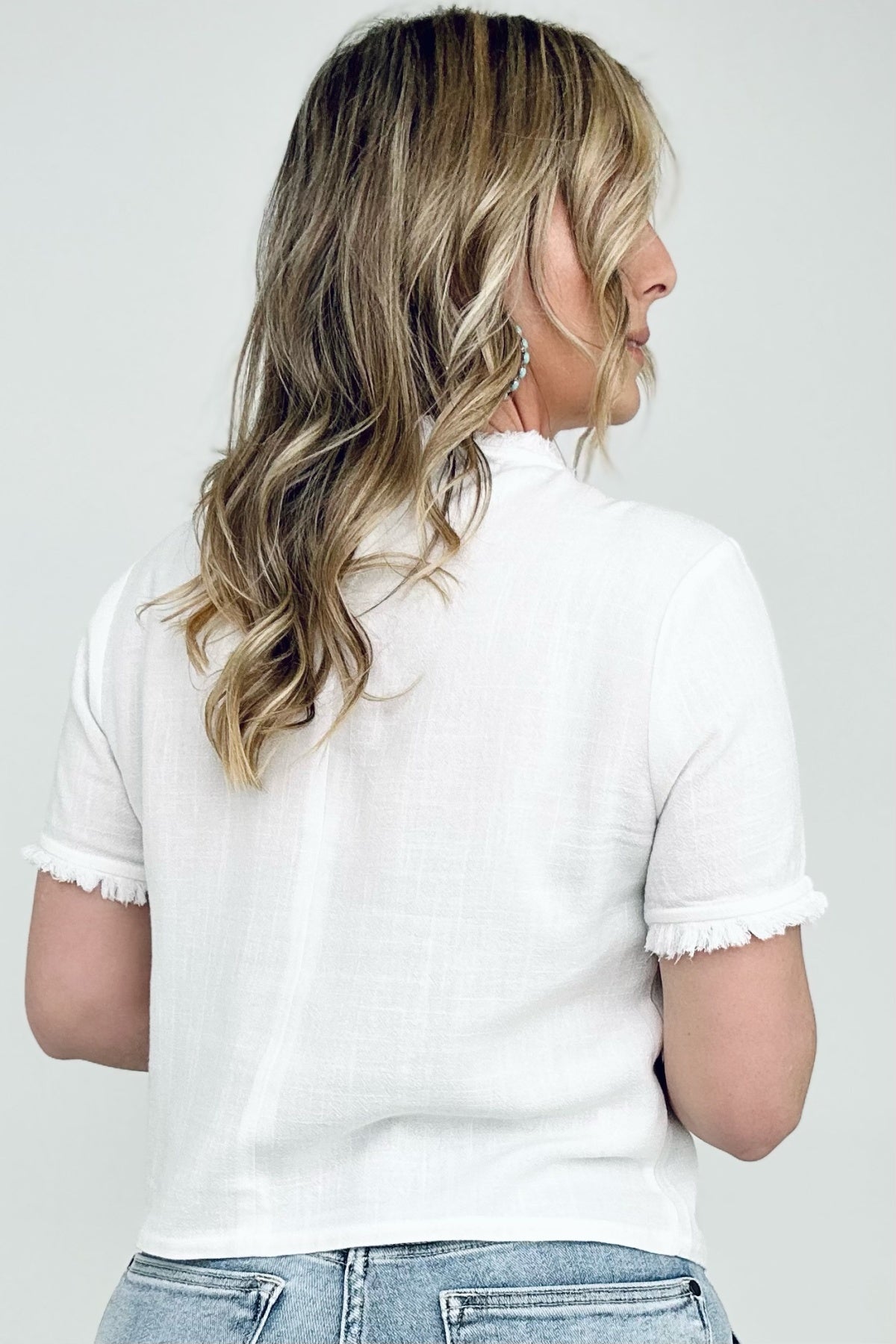 Frayed White Summer Top