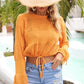 Drawstring Hem Round Neck Cropped Cover Up