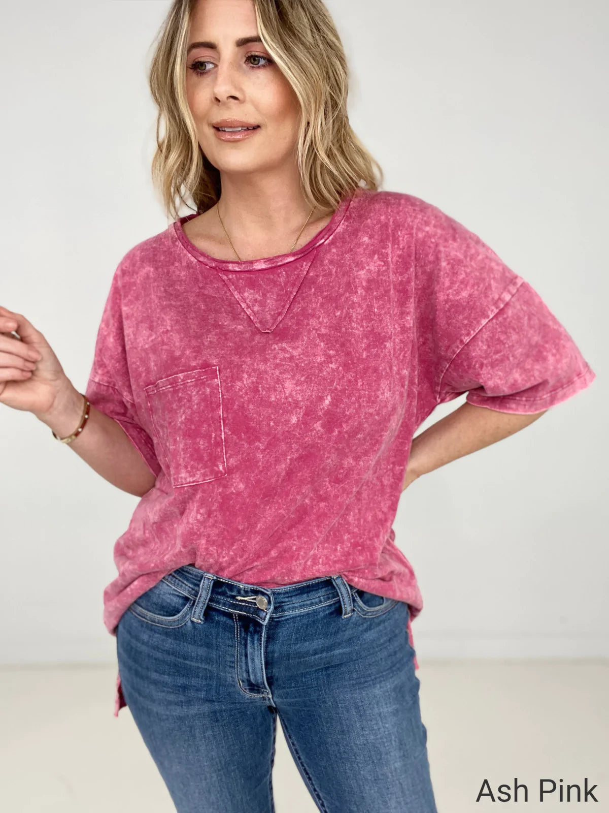 Acid Wash Boyfriend Top