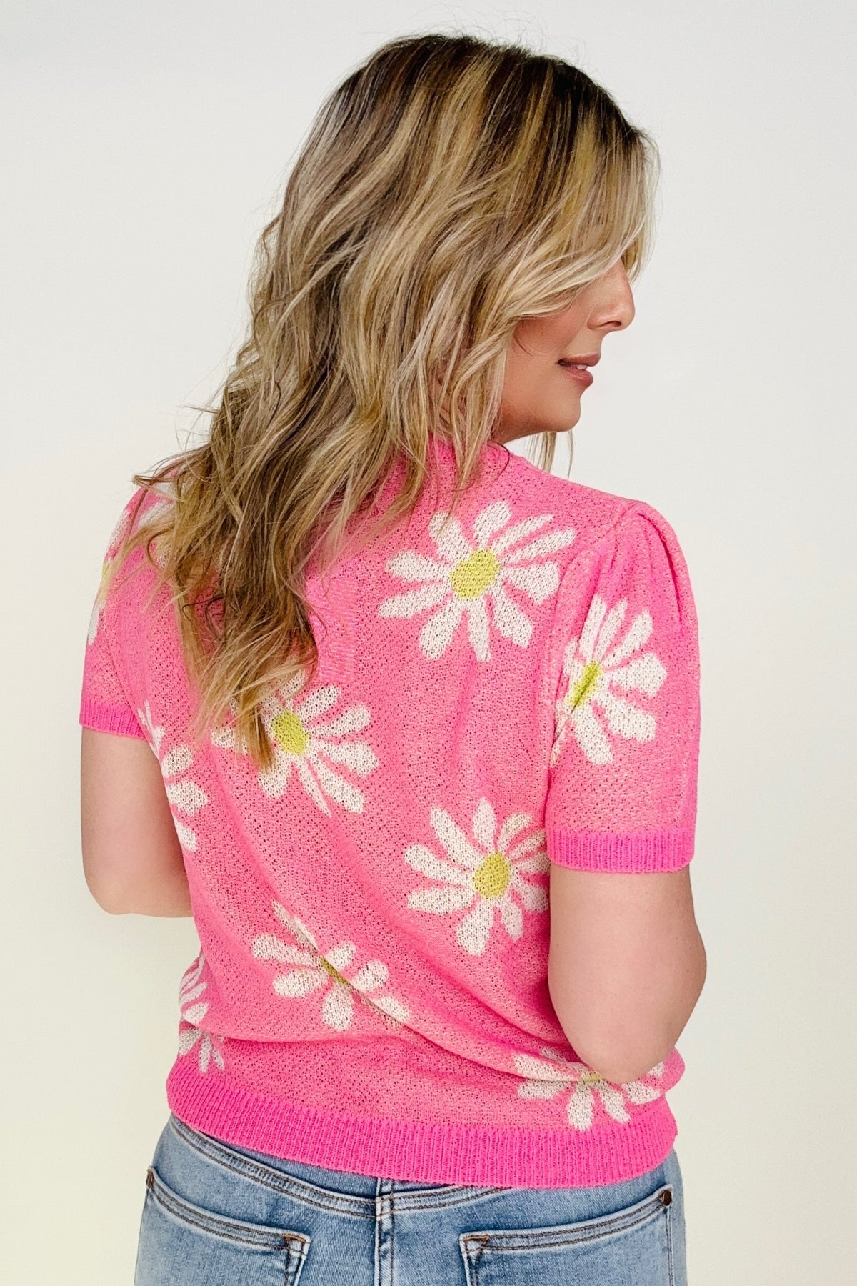 Daisy Short Sleeve Knit Sweater