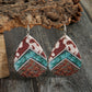 Retro Teardrop Cow/Leopard Pattern Drop Earrings