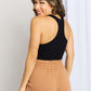 Zenana Ribbed Racerback Sports Bra in Black