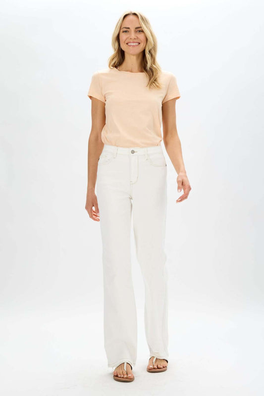 Judy Blue Straight Leg Jean - White