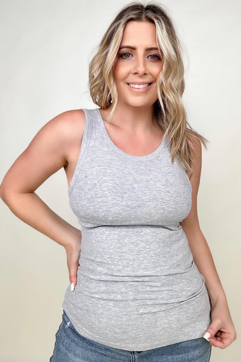 Total Brami Slim Fit High Neck Ribbed Tank Top - Multiple Colors