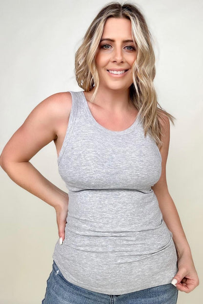 Total Brami Slim Fit High Neck Ribbed Tank Top - Multiple Colors