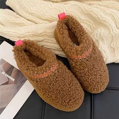 Fur Lined Sherpa Platform Slippers