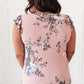 Floral Wild Side Lounge Top In Mauve