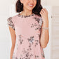 Floral Wild Side Lounge Top In Mauve