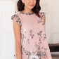 Floral Wild Side Lounge Top In Mauve