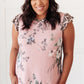 Floral Wild Side Lounge Top In Mauve