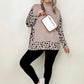 Khaki Leopard Mock Neck Dolman Sweater