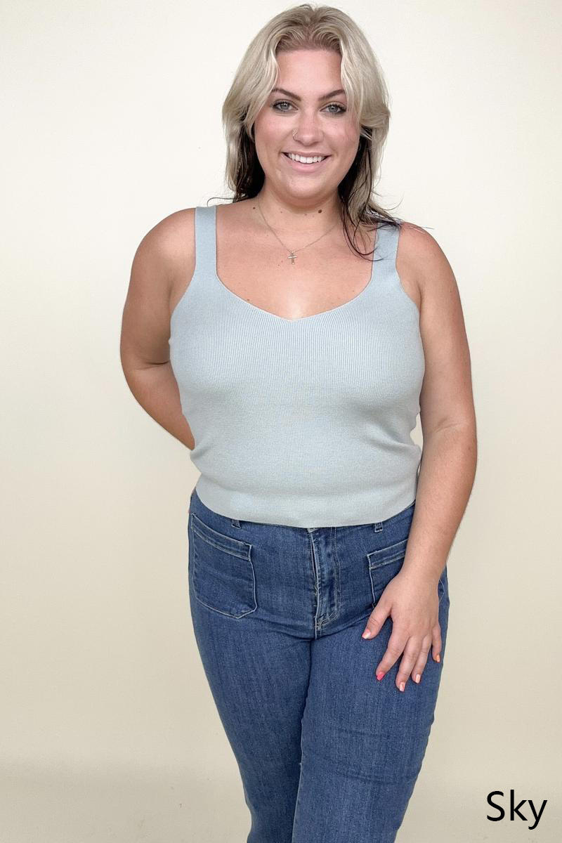 Lovely Ribbed Sweater Tank