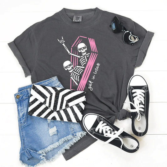 PREORDER: Get In Loser Funny Skeleton Graphic Tee