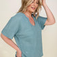 Jacquard Short Sleeve Knit Top