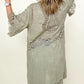 Crochet Open Patch Longline Kimono