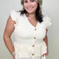 Button-Down Ruffle Hem Top - 2 Colors