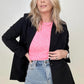 Cotton Bleu Classic Oversized Jacket Blazer in Black and Camel