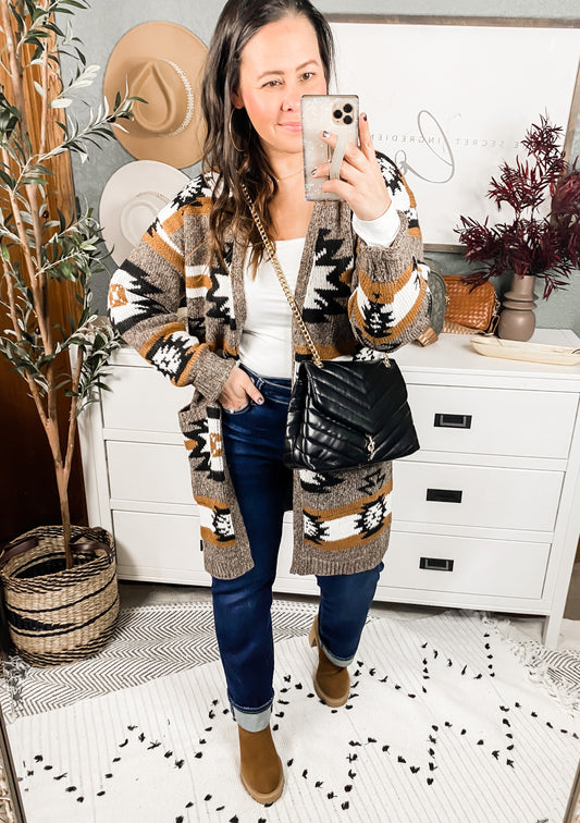 Remi Southwestern Print Cardigan