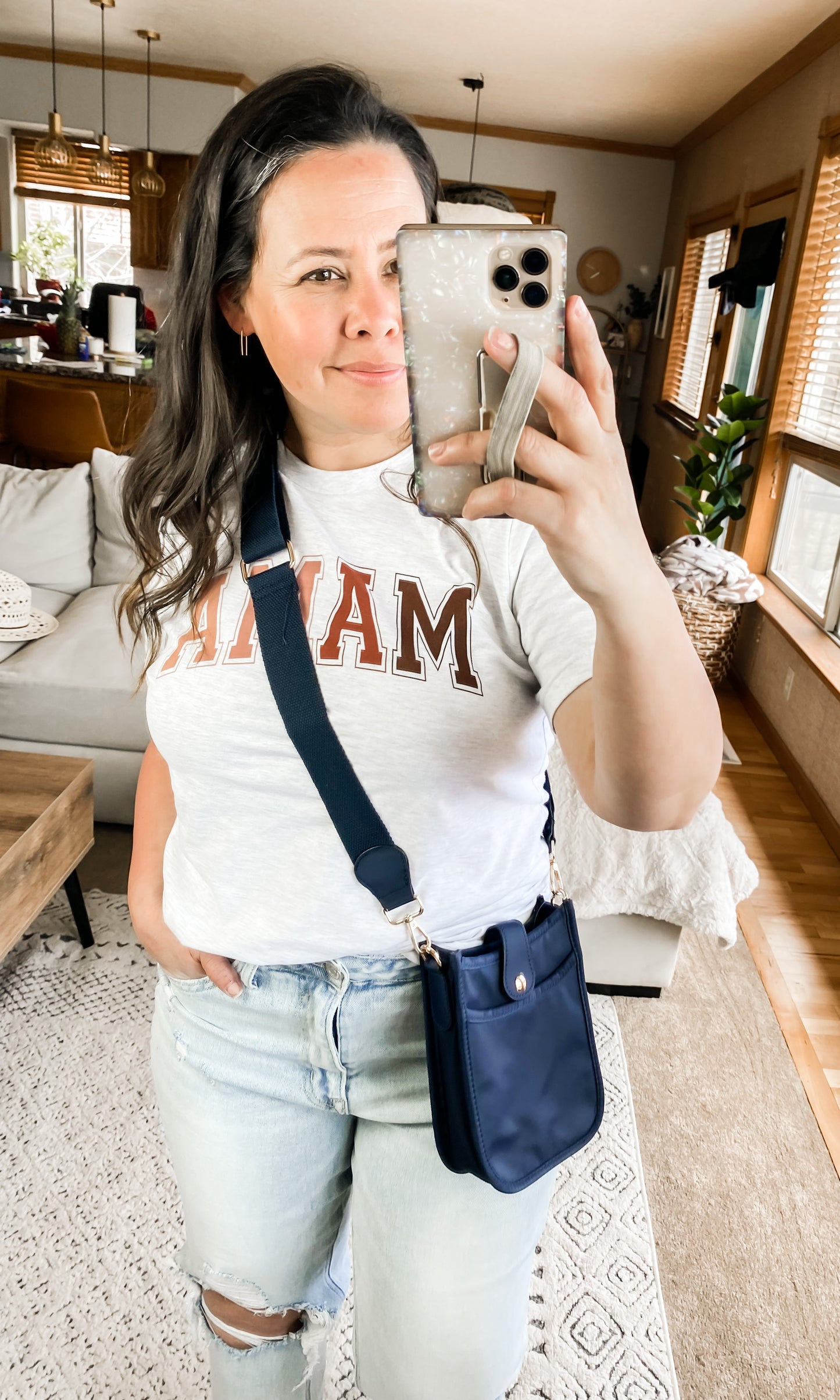Millie Mini Nylon Crossbody Bag in Dark Navy