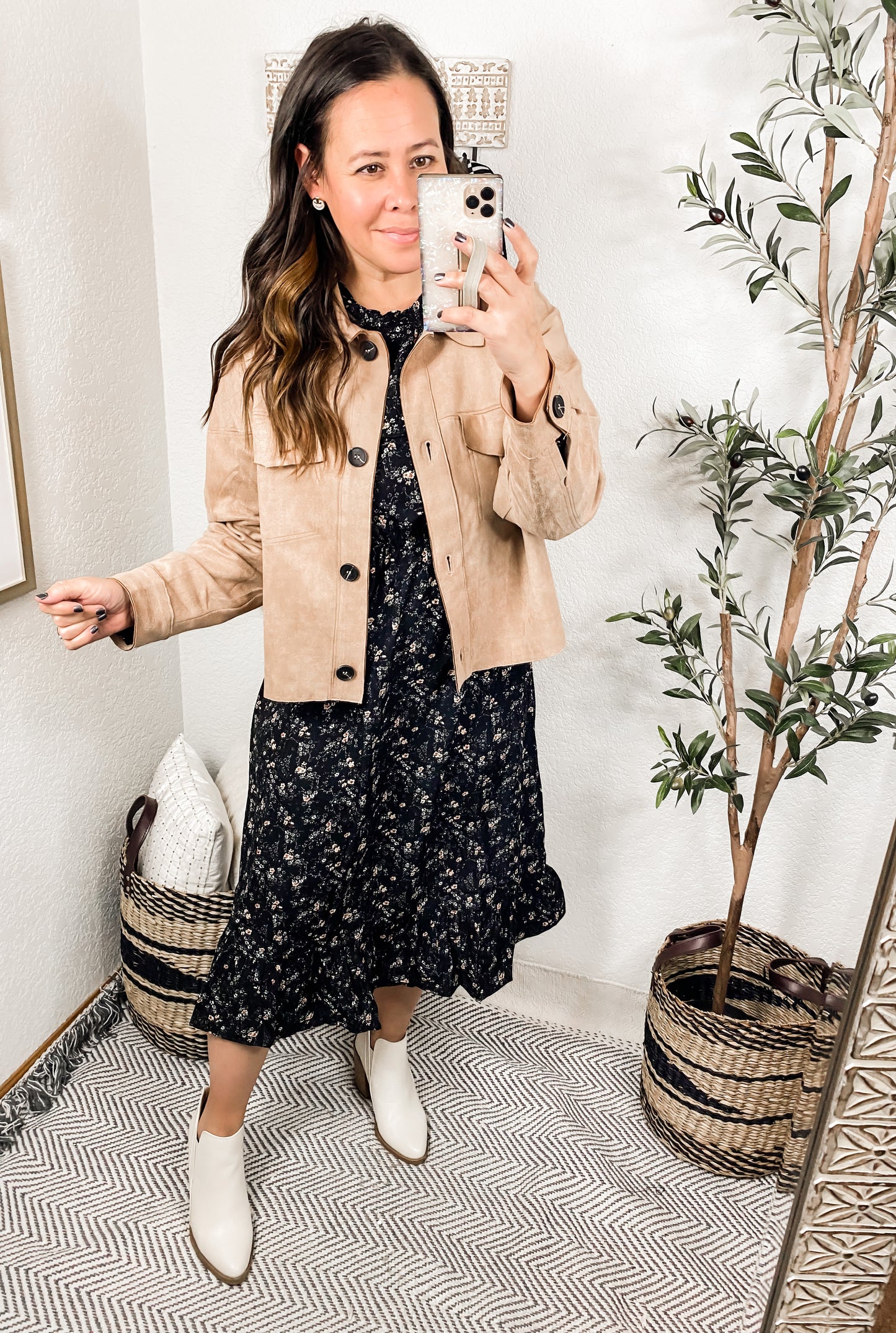 Larissa Long Sleeve Ruffle Hem Dress