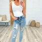Judy Blue Bleach Splash Button Fly Destroyed Skinny Jeans