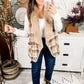 Snug And Stylish Plaid Fur Lined Wide Collar Vest