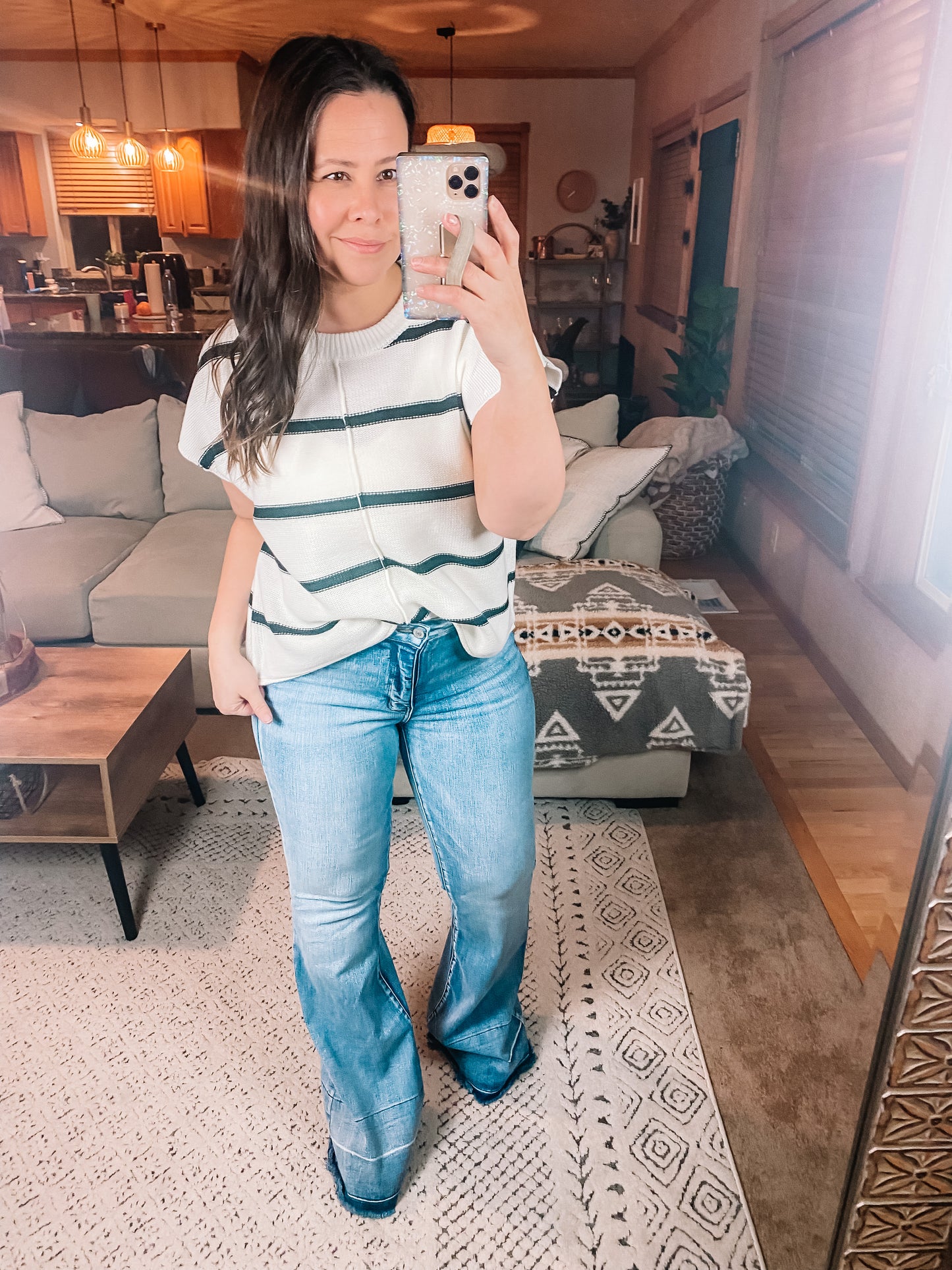 More or Less Striped Sleeveless Sweater