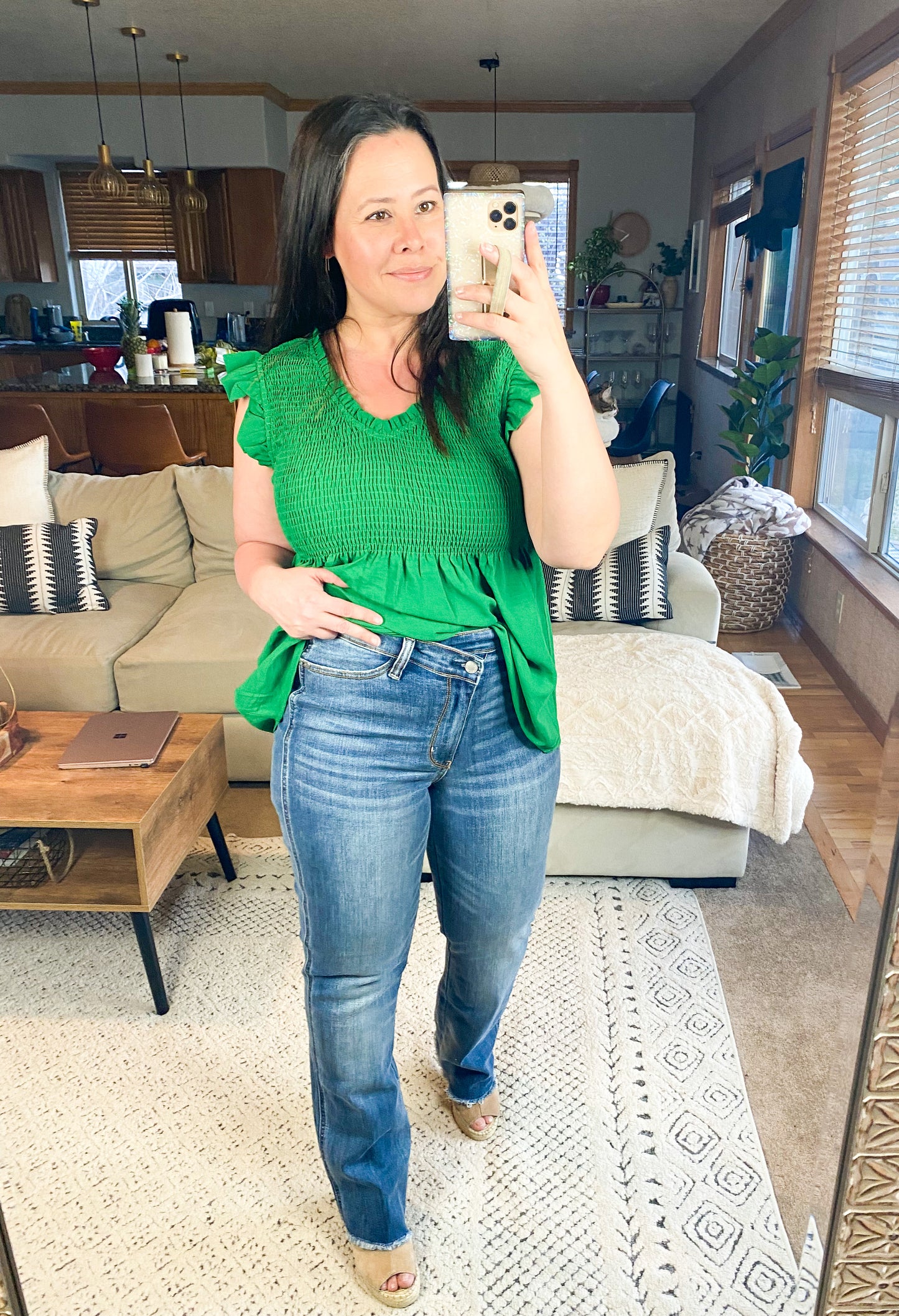 Judy Blue Crossover Straight Leg Dad Jeans