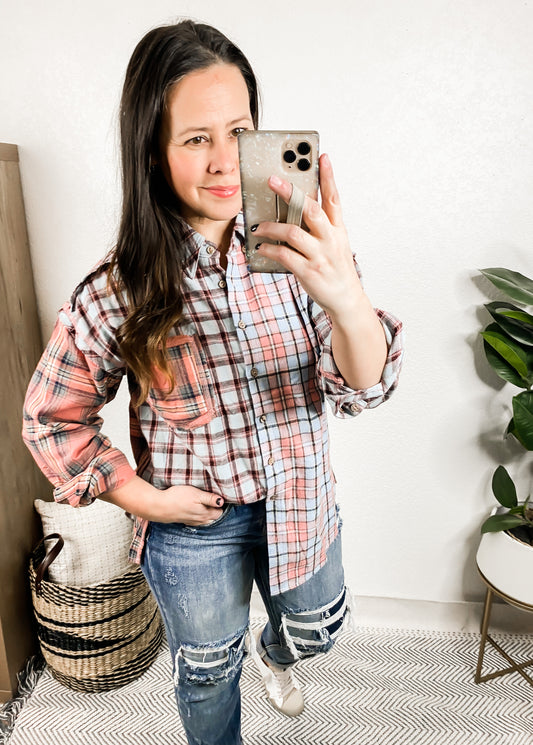 Mixed Plaid Shirt