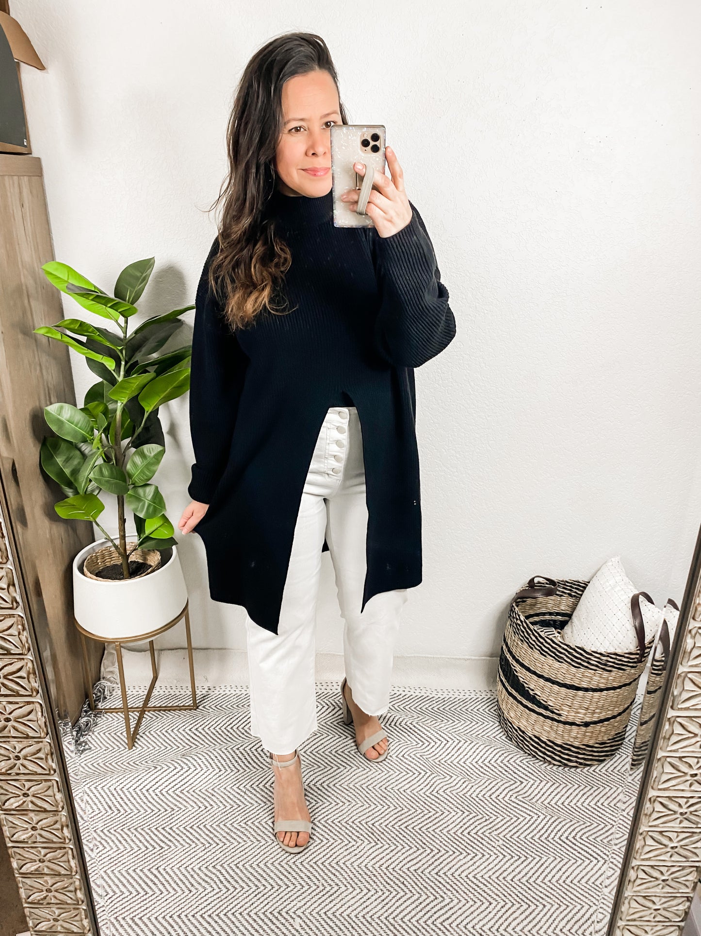 Nora Mockneck Front Slit Sweater