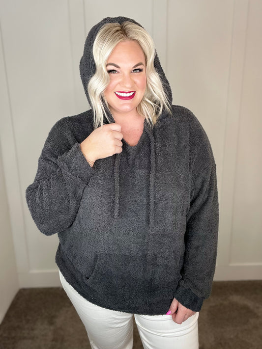 Cozy Does It Hoodie in Charcoal