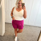 Girl Power High Waist Running Shorts in Magenta