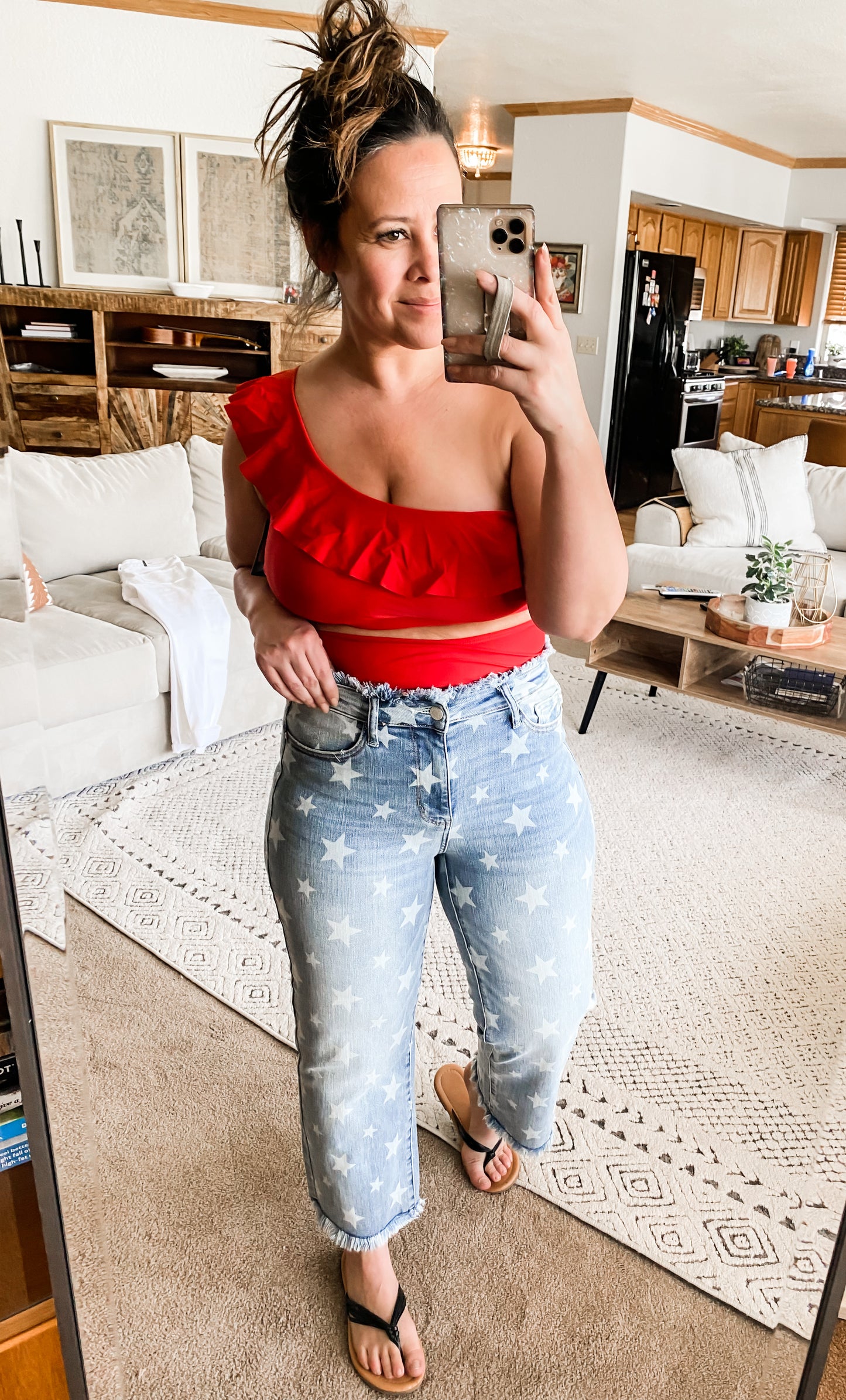 Judy Blues Star Cropped Straight Jeans