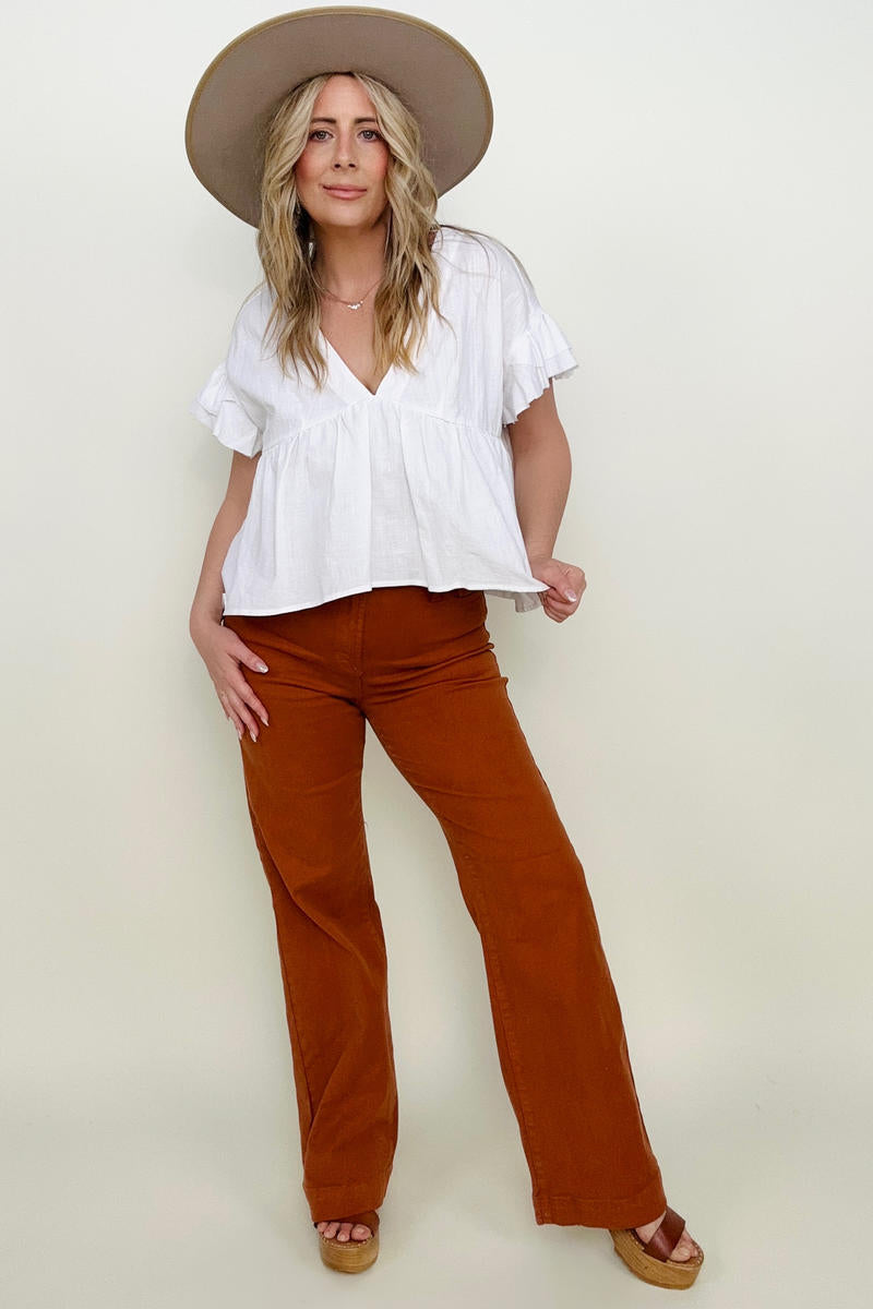 Judy Blue Auburn Garment Dyed Wide Leg