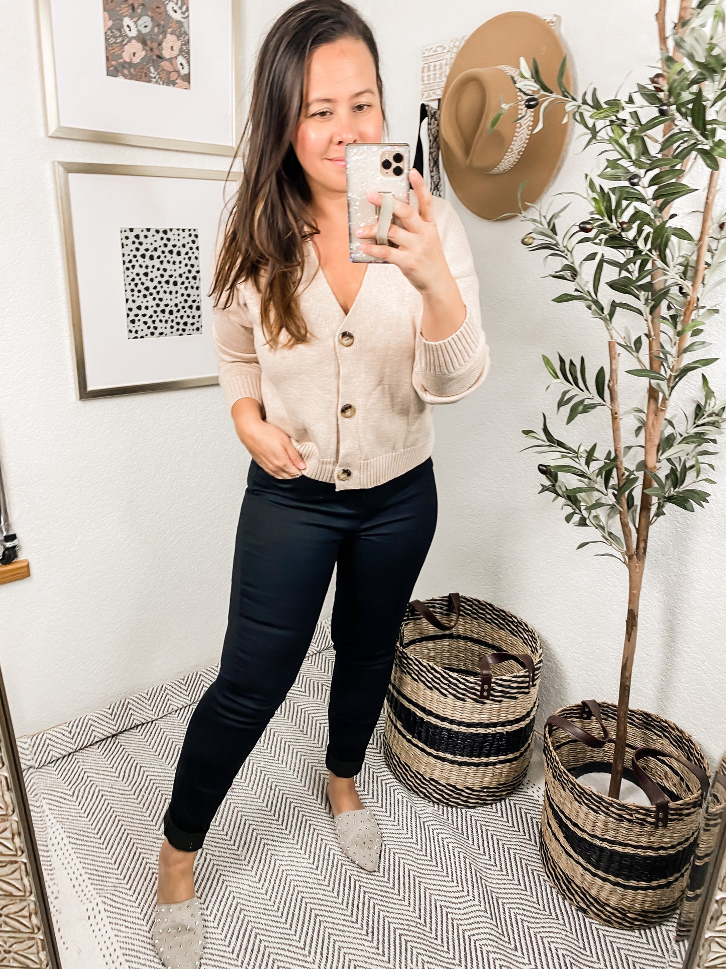 Crop It Like It's Hot Button Front Sweater