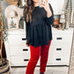 Long Sleeve Solid Open Back Knit Top
