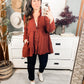 Peplum Raw Edge Shirt with Pockets
