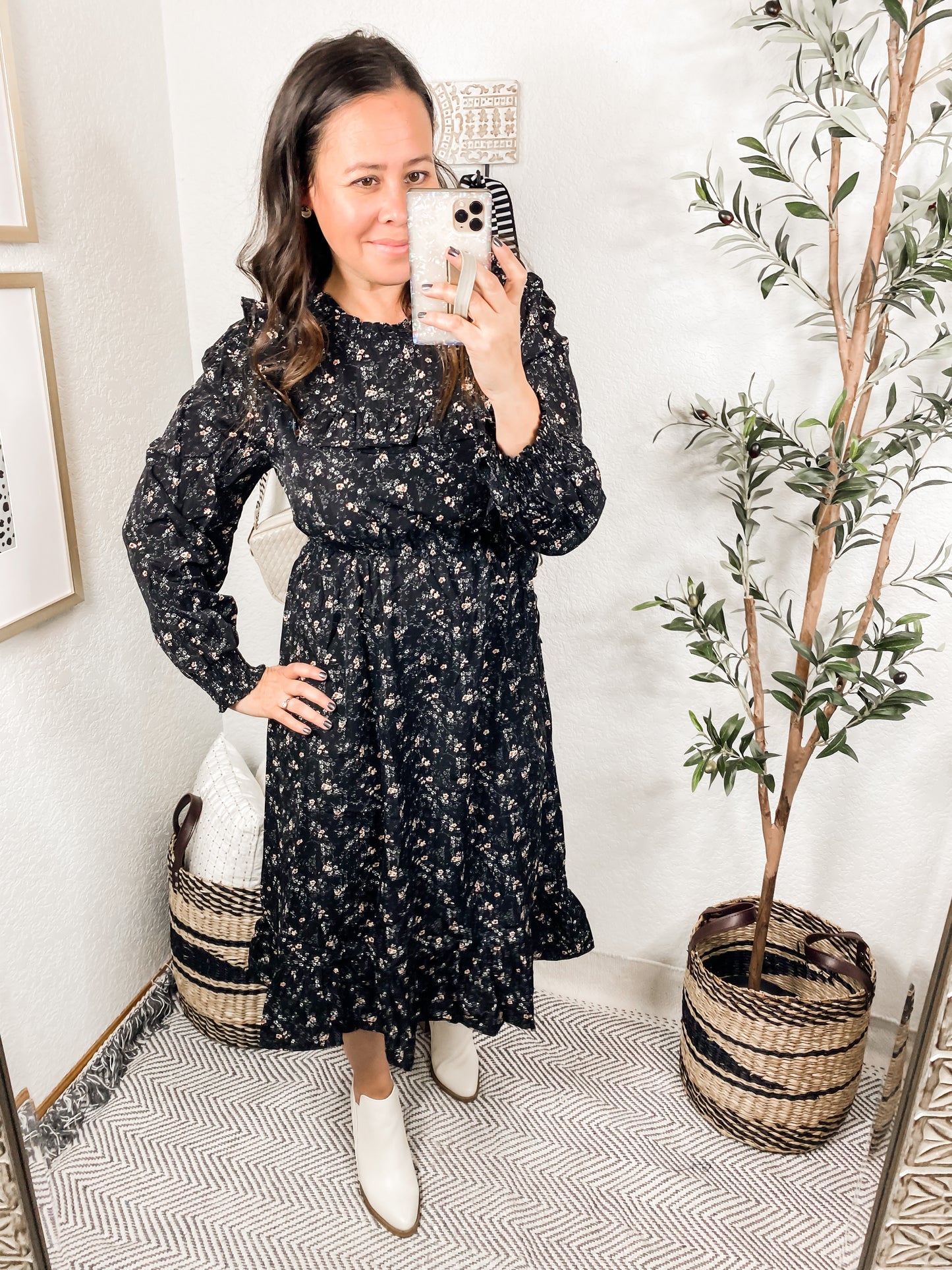 Larissa Long Sleeve Ruffle Hem Dress