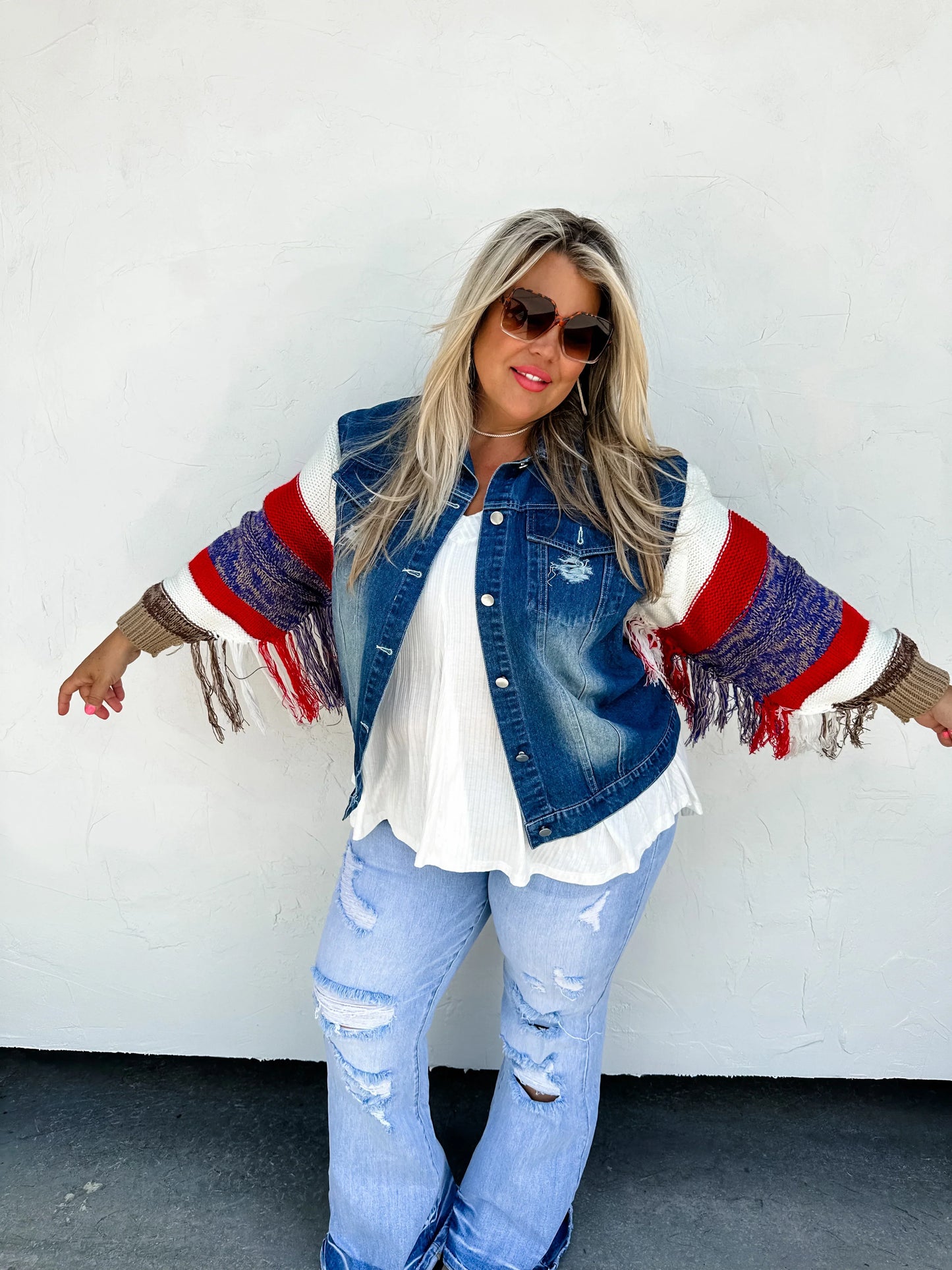 PREORDER: All American Fringe Denim Jacket (Ships Mid Oct.)