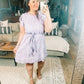 Sandra Striped Flutter Sleeve Dress