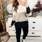 Hudson Color Block Sweater In Natural