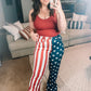Judy Blue High Waist American Flag Print Flare Jeans