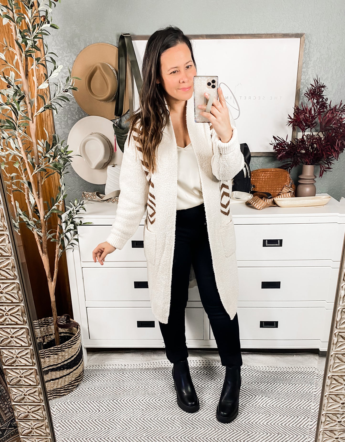 Lead The Way Western Cardigan In Cream