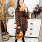 Bet On It Shirred Long Sleeve Floral Dress