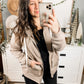 Zip Up Hoodie Sweat Jacket in Mocha